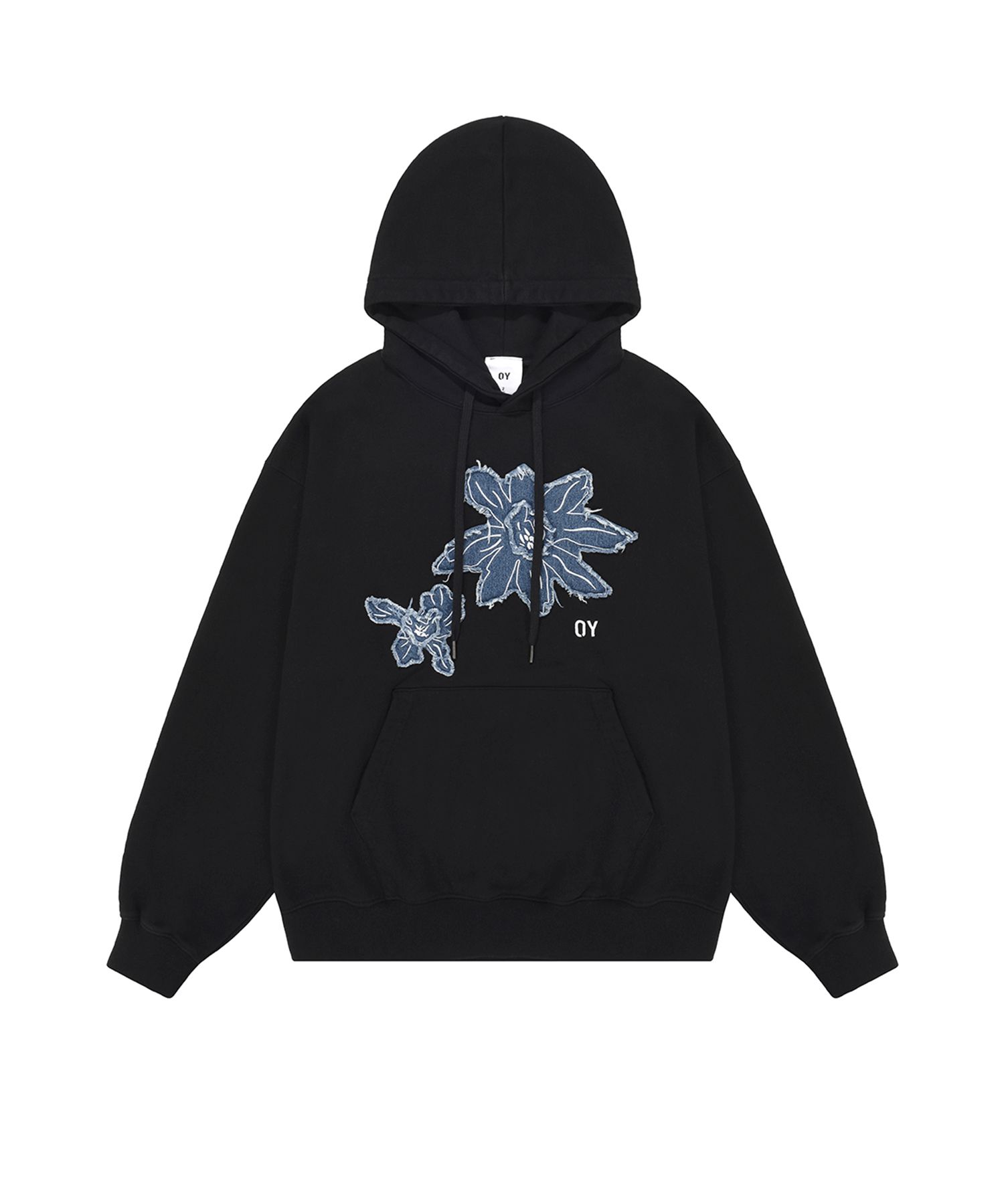 ★OY★DENIM FLOWER PATCH HOODIE-BLACK★正規品/韓国直送料込 MUSINSA | OY DENIM FLOWER PATCH HOODIE-BLACK