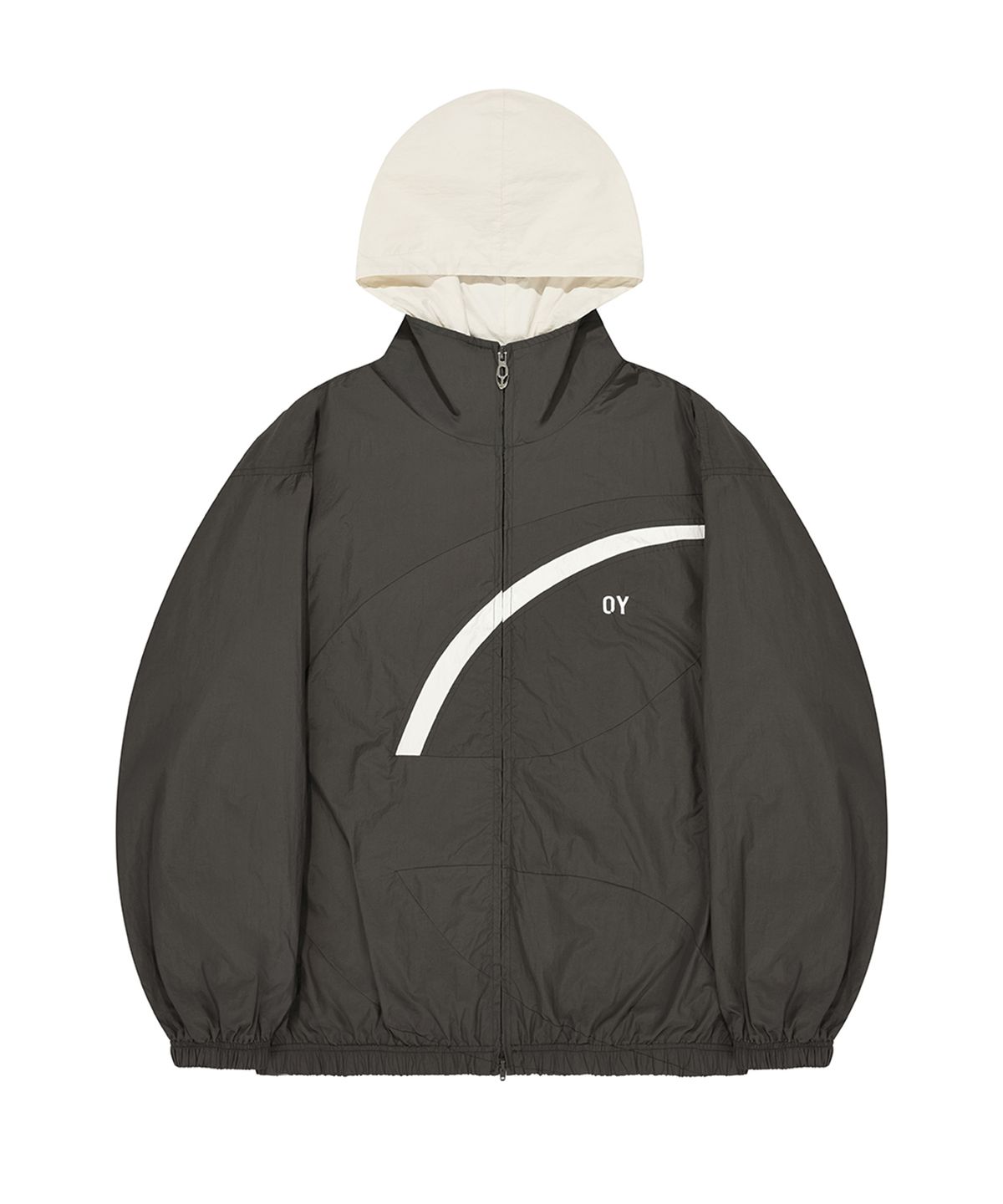 오픈야드(오와이)(OPENYARD(OY)) LAYERED HOODIE JACKET-DARK GREY
