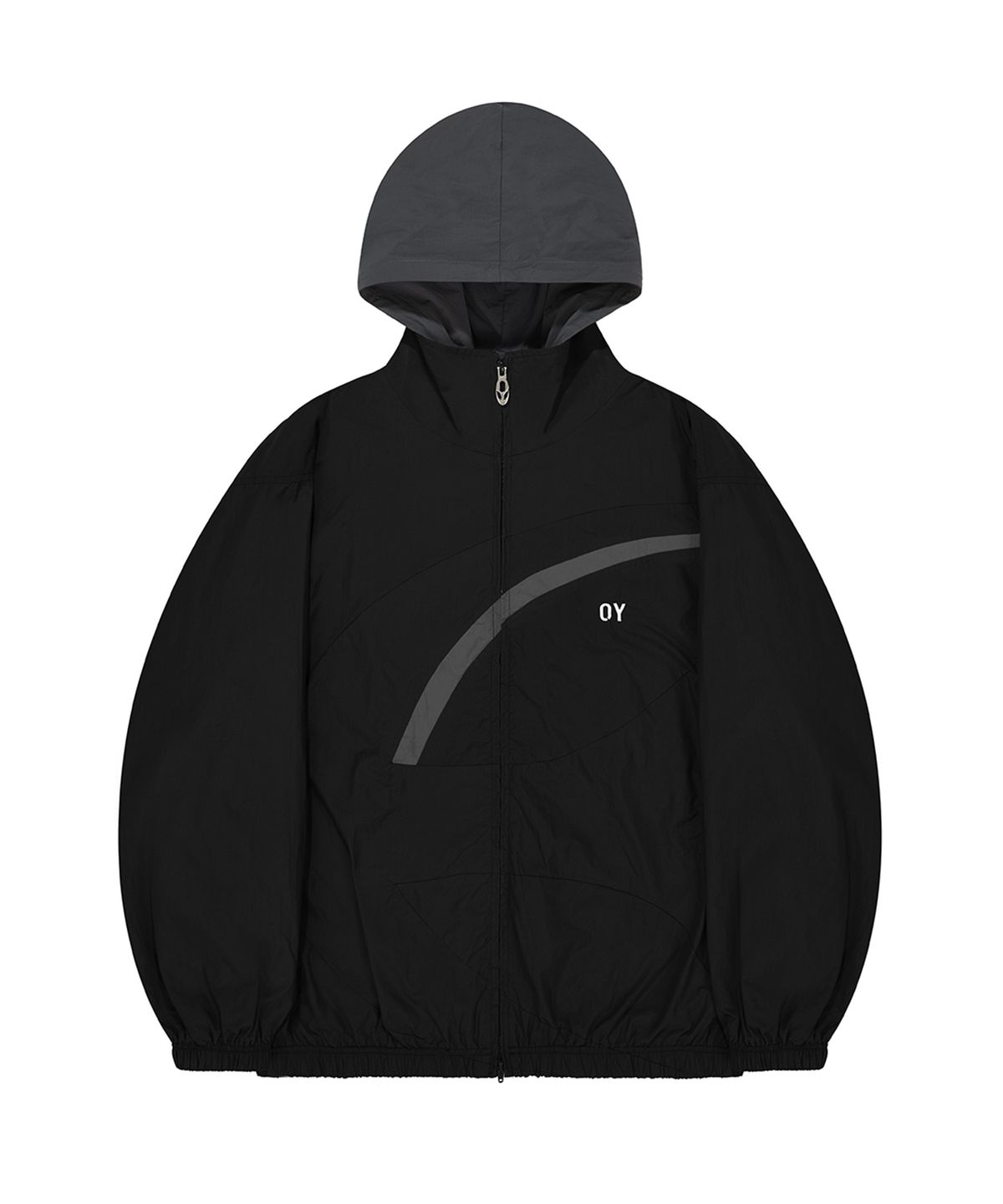 오픈야드(오와이)(OPENYARD(OY)) LAYERED HOODIE JACKET-BLACK