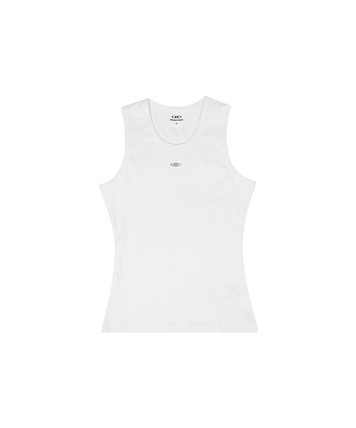 본투윈(BORN TO WIN) B PENDANT RIBBED SLEEVELESS [WHITE]