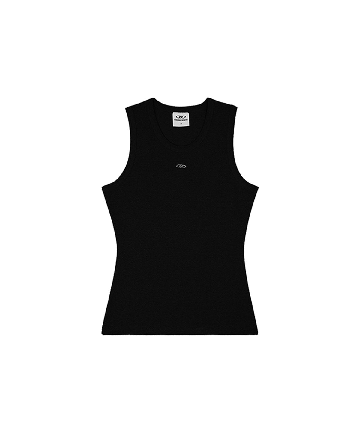 본투윈(BORN TO WIN) B PENDANT RIBBED SLEEVELESS [BLACK]
