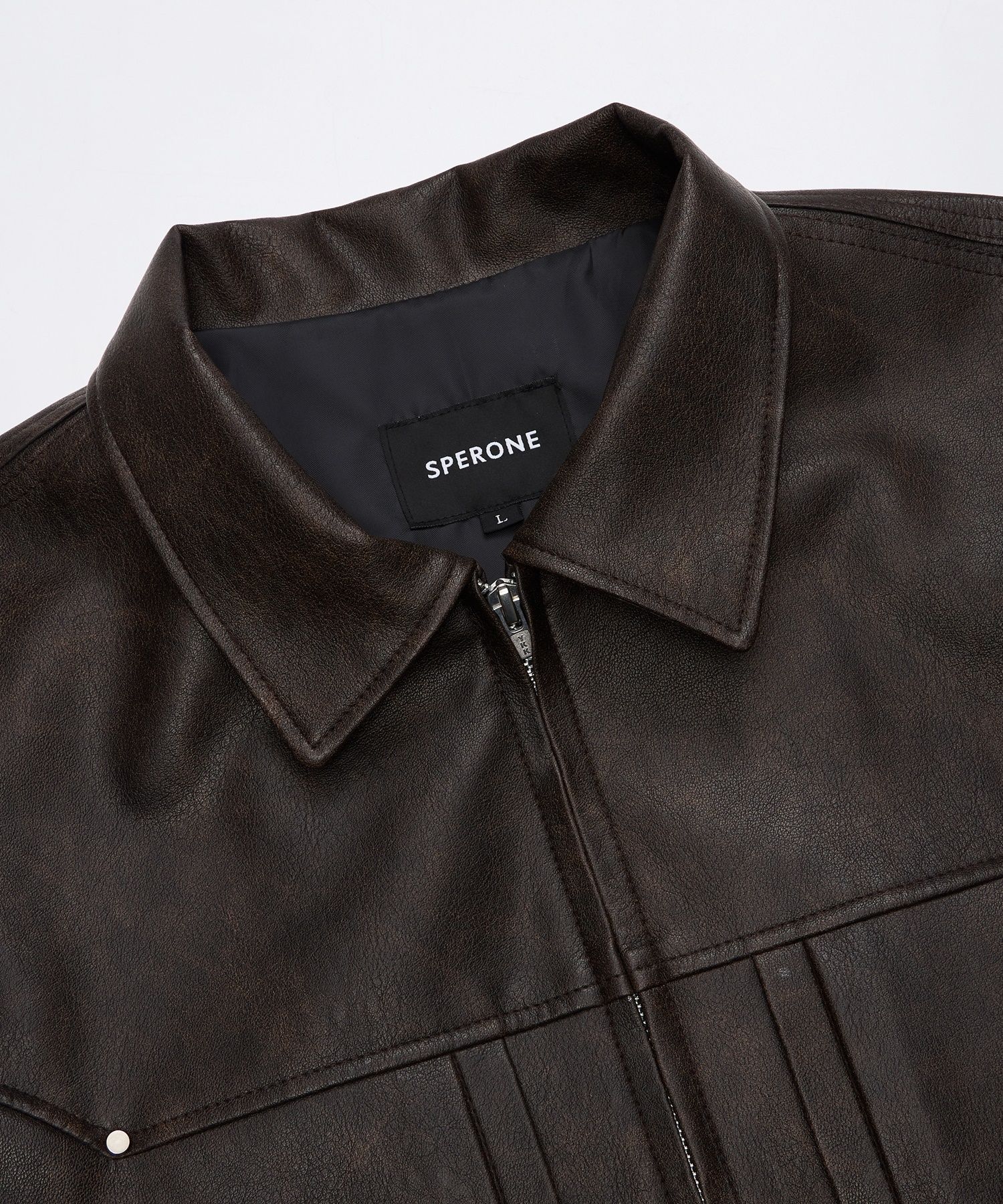 【SPERONE】24SS★ Double Line Trucker Crack Jacket MUSINSA | SPERONE Double line trucker crack jacket (brown)