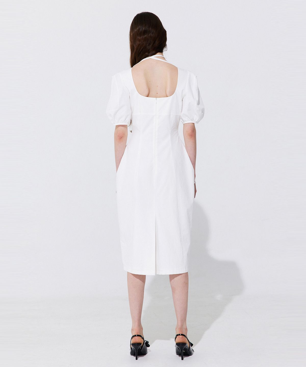 분더캄머(WNDERKAMMER) Pearl Balloon Line Dress_White (펄 벌룬 라인 드레스_화이트)