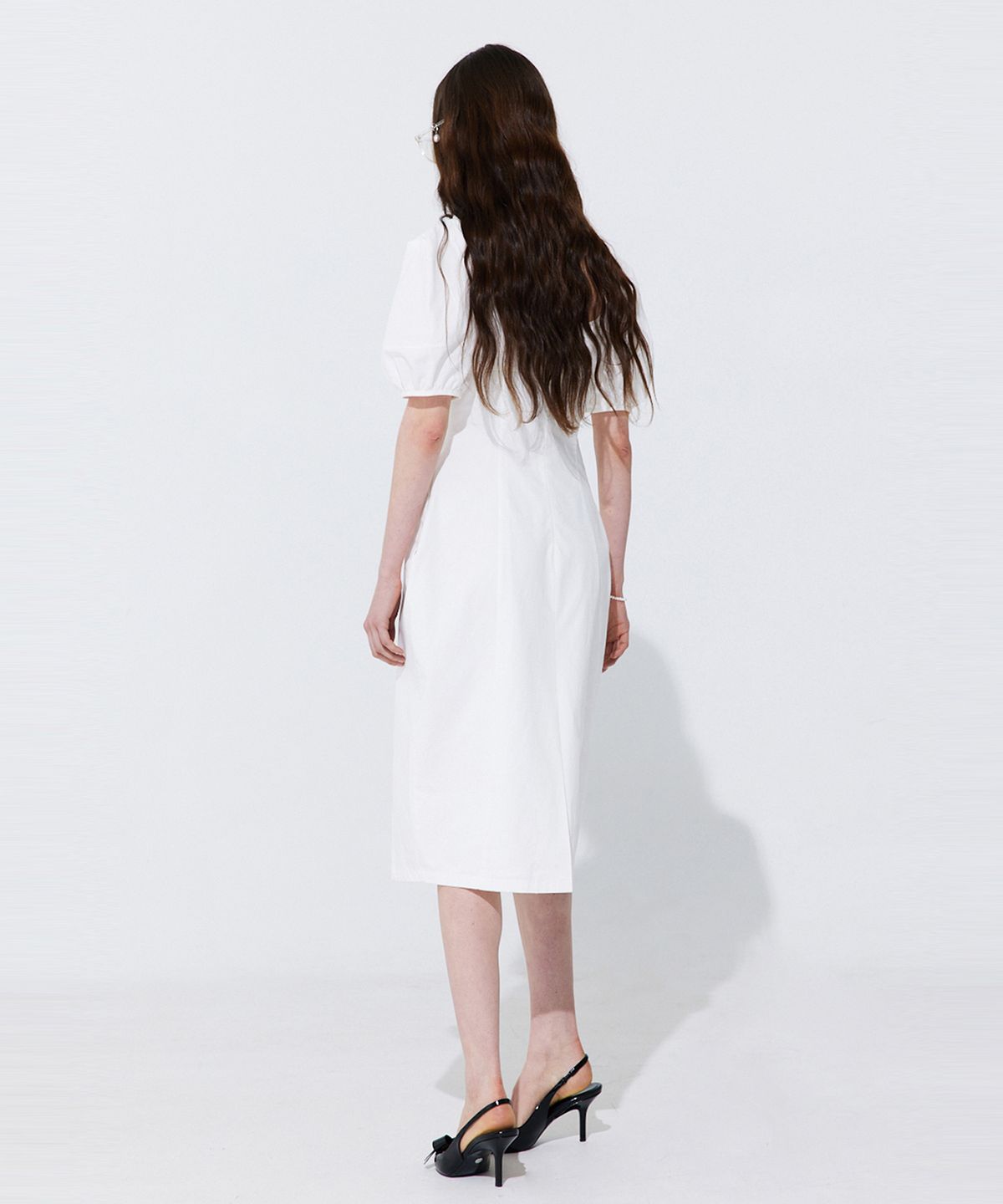 분더캄머(WNDERKAMMER) Pearl Balloon Line Dress_White (펄 벌룬 라인 드레스_화이트)