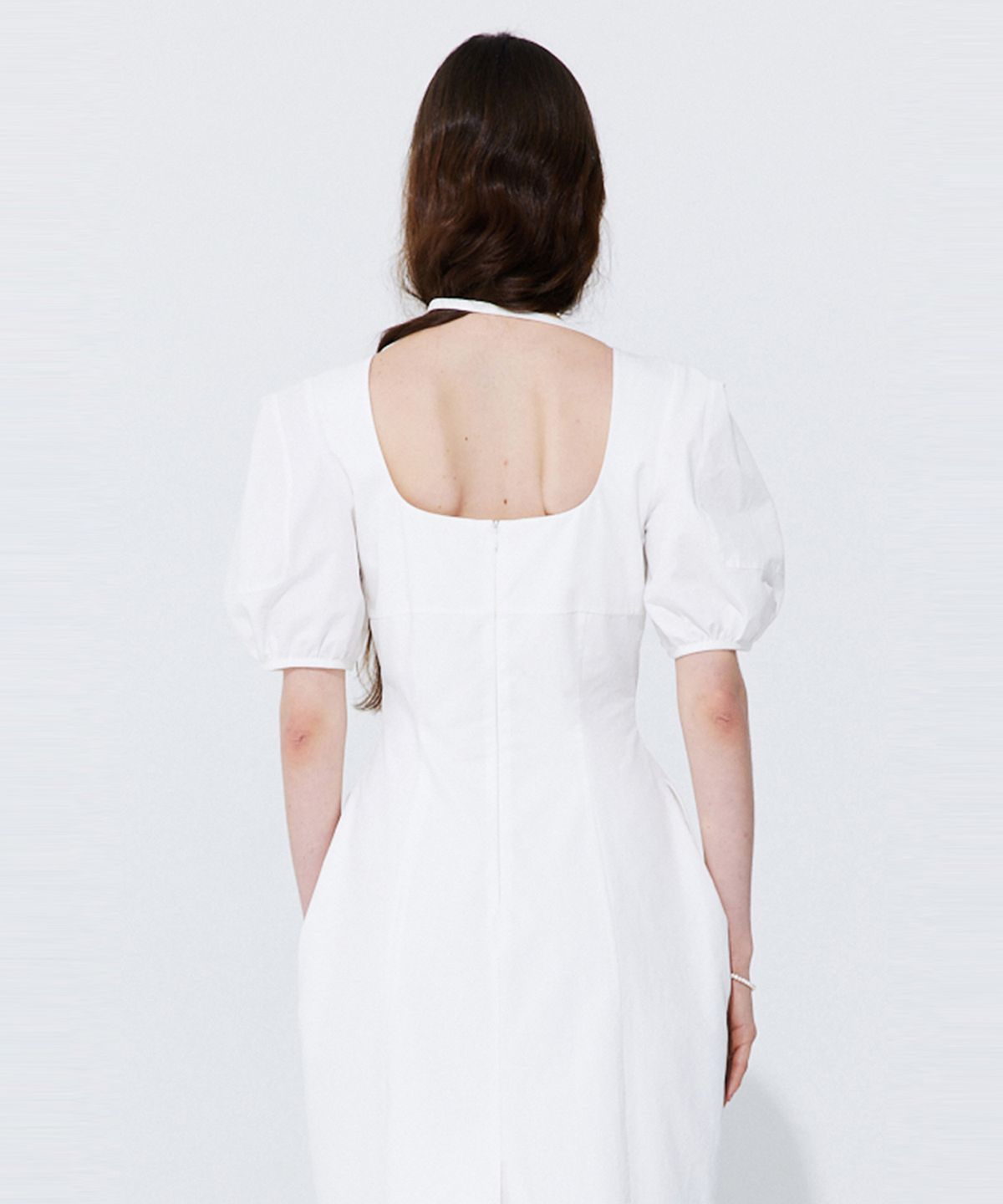 분더캄머(WNDERKAMMER) Pearl Balloon Line Dress_White (펄 벌룬 라인 드레스_화이트)