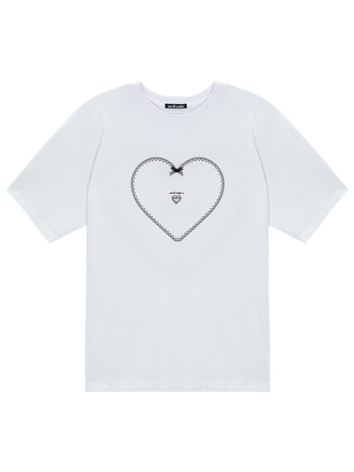 에즈이프 캘리(ASIF CALIE) LACE HEART OVERSIZED T-SHIRT WHITE
