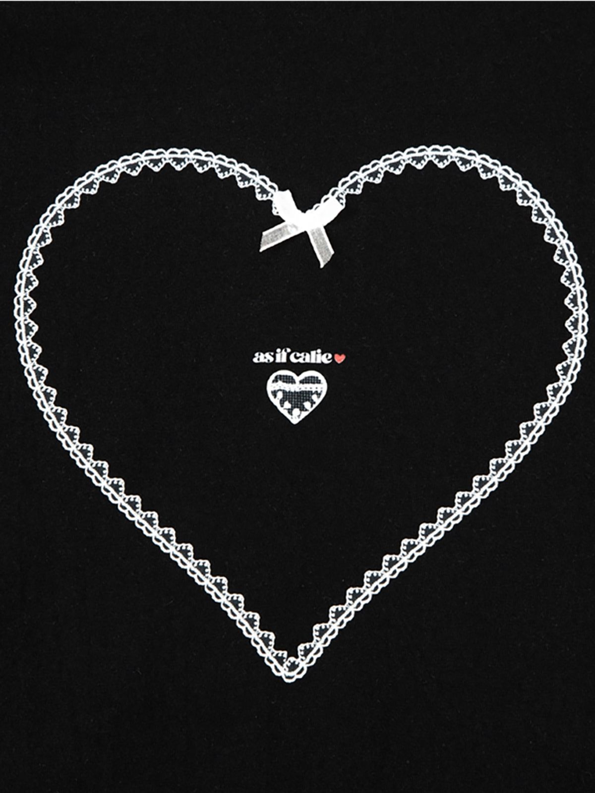 에즈이프 캘리(ASIF CALIE) LACE HEART OVERSIZED T-SHIRT BLACK