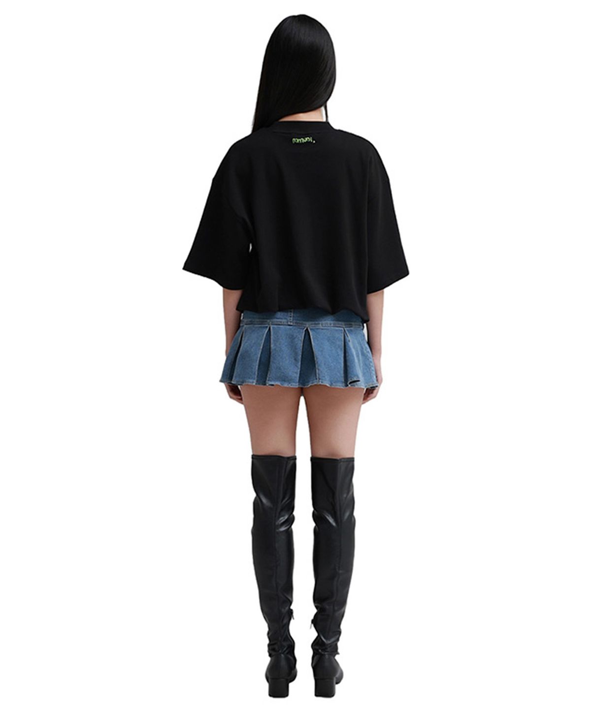 뮤니 프로젝트(MMUNI PROJECT) 펠트 로고 디자인 오버핏 오가닉 반팔티