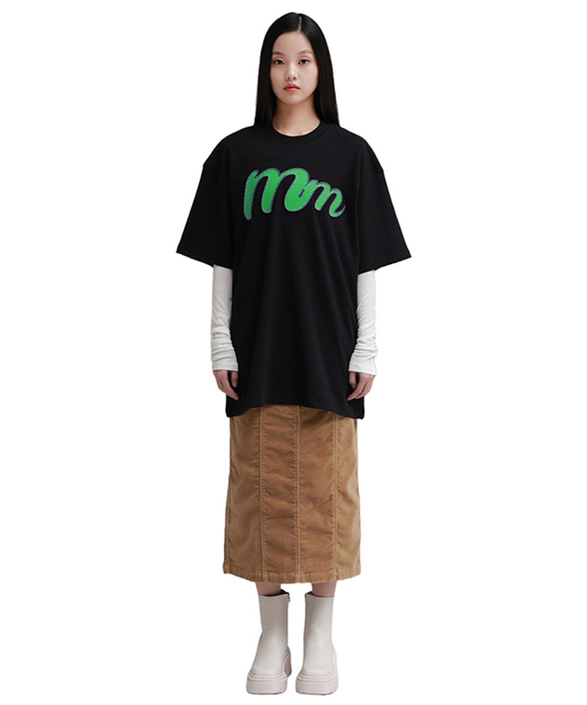 뮤니 프로젝트(MMUNI PROJECT) 로고 입체나염 오버핏 오가닉 반팔티