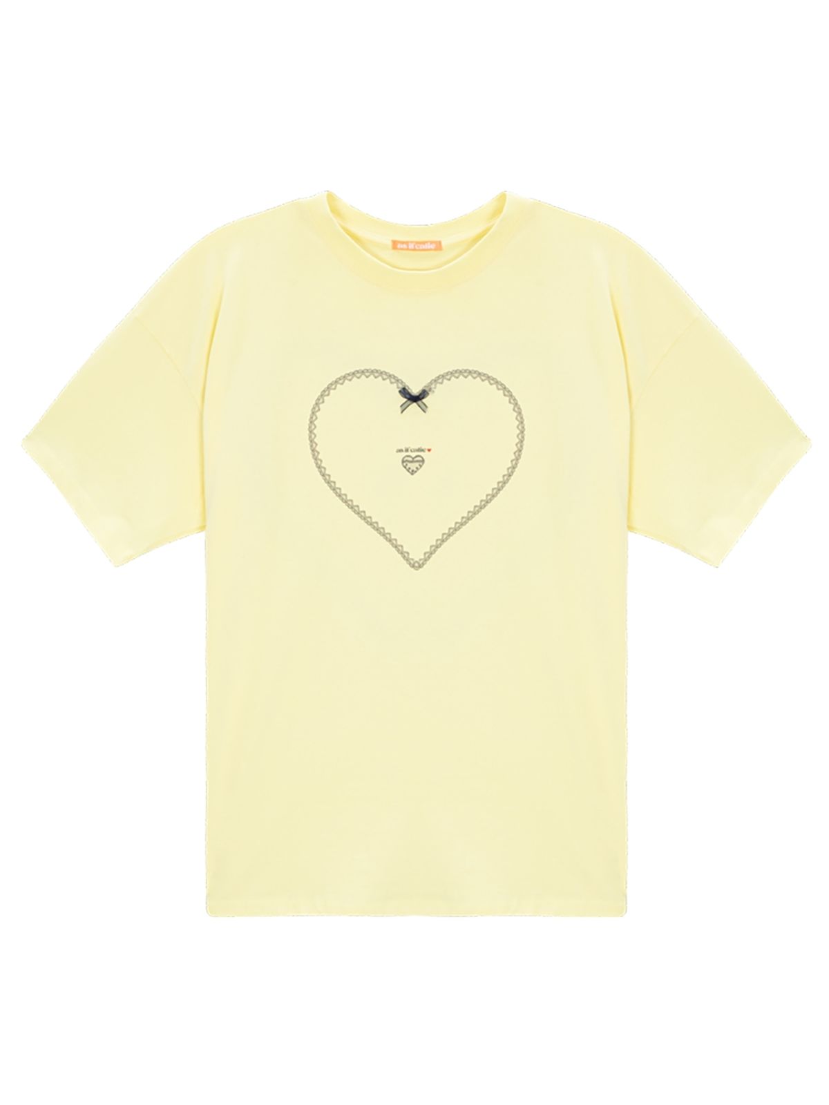에즈이프 캘리(ASIF CALIE) LACE HEART OVERSIZED T-SHIRT YELLOW