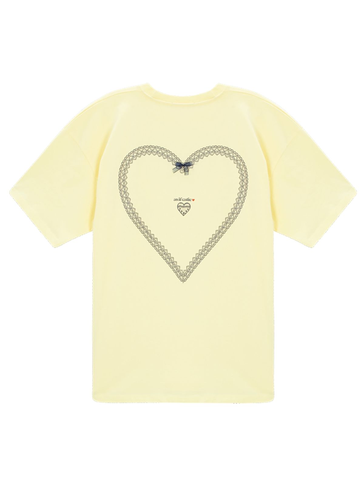 에즈이프 캘리(ASIF CALIE) LACE HEART OVERSIZED T-SHIRT YELLOW
