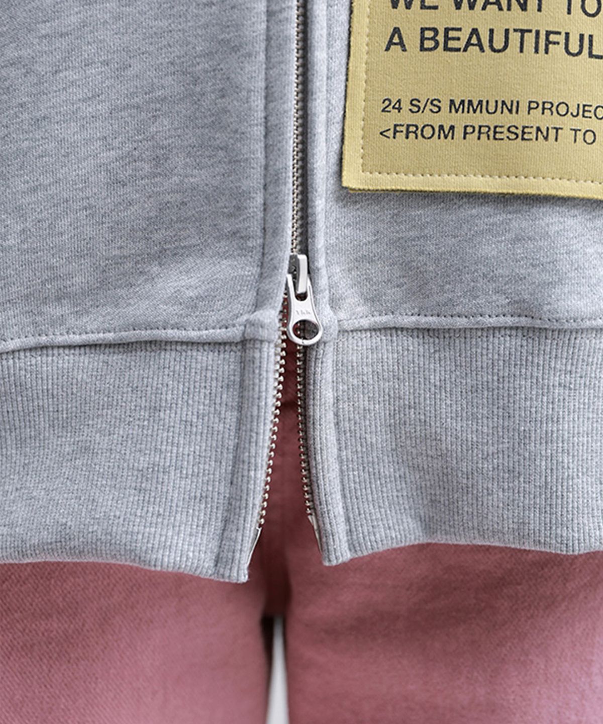 뮤니 프로젝트(MMUNI PROJECT) MMUNI HOUSE 3겹 덧댐 그래픽 오가닉 후드집업