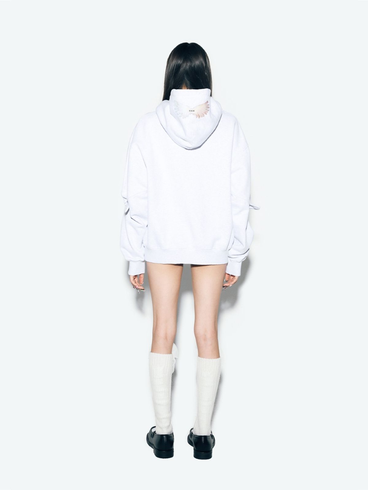 에즈이프 캘리(ASIF CALIE) ANGEL WINGS HOODIE WHITEMELANGE