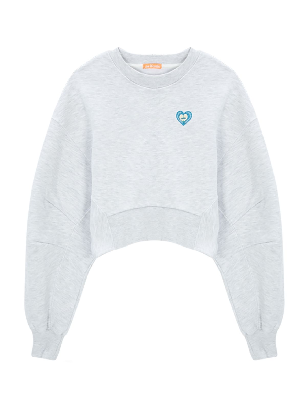 에즈이프 캘리(ASIF CALIE) CROP SWEATSHIRT WHITEMELANGE