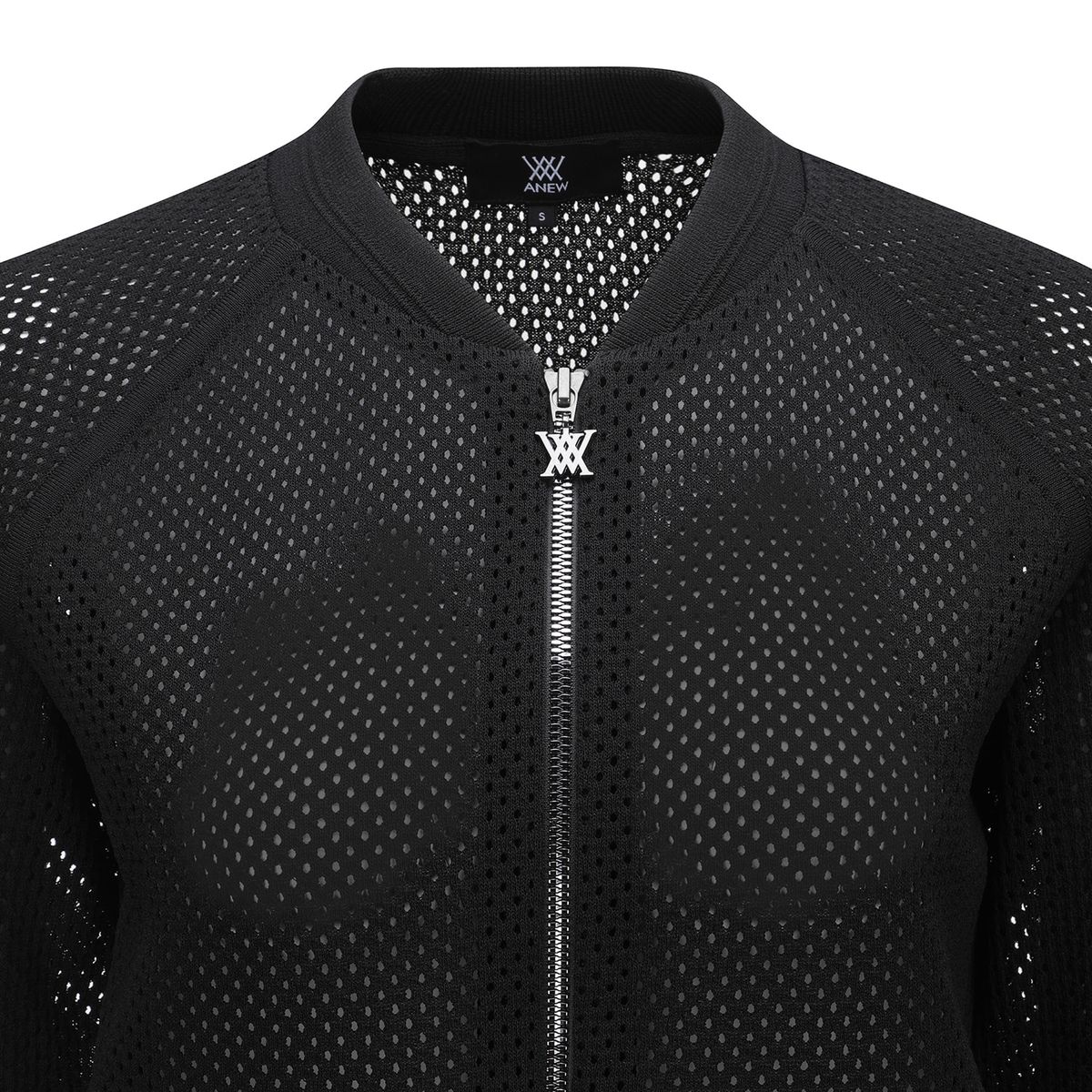 어뉴골프(ANEW GOLF) WOMEN MESH ZIP-UP CARDIGAN_BK
