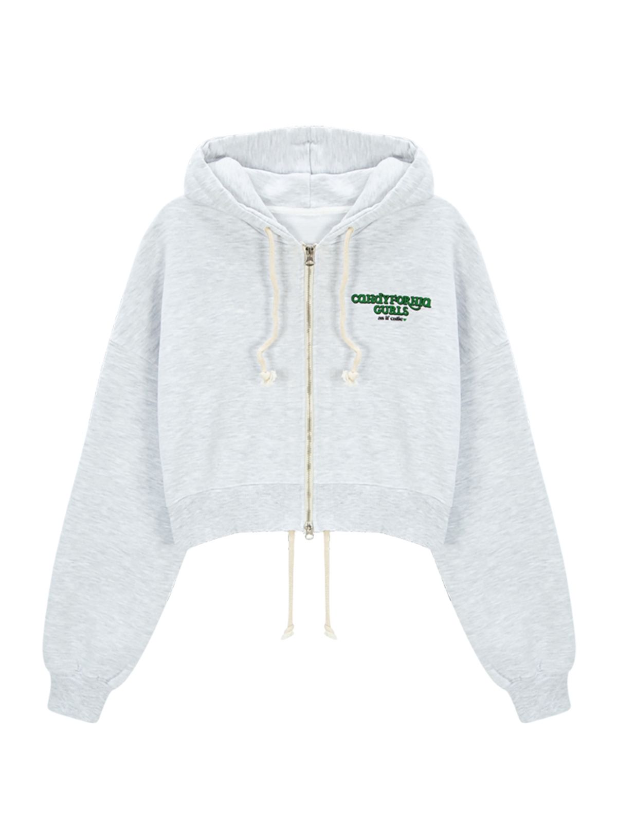 에즈이프 캘리(ASIF CALIE) CITY SHIRRING HOOD ZIPUP WHITEMELANGE
