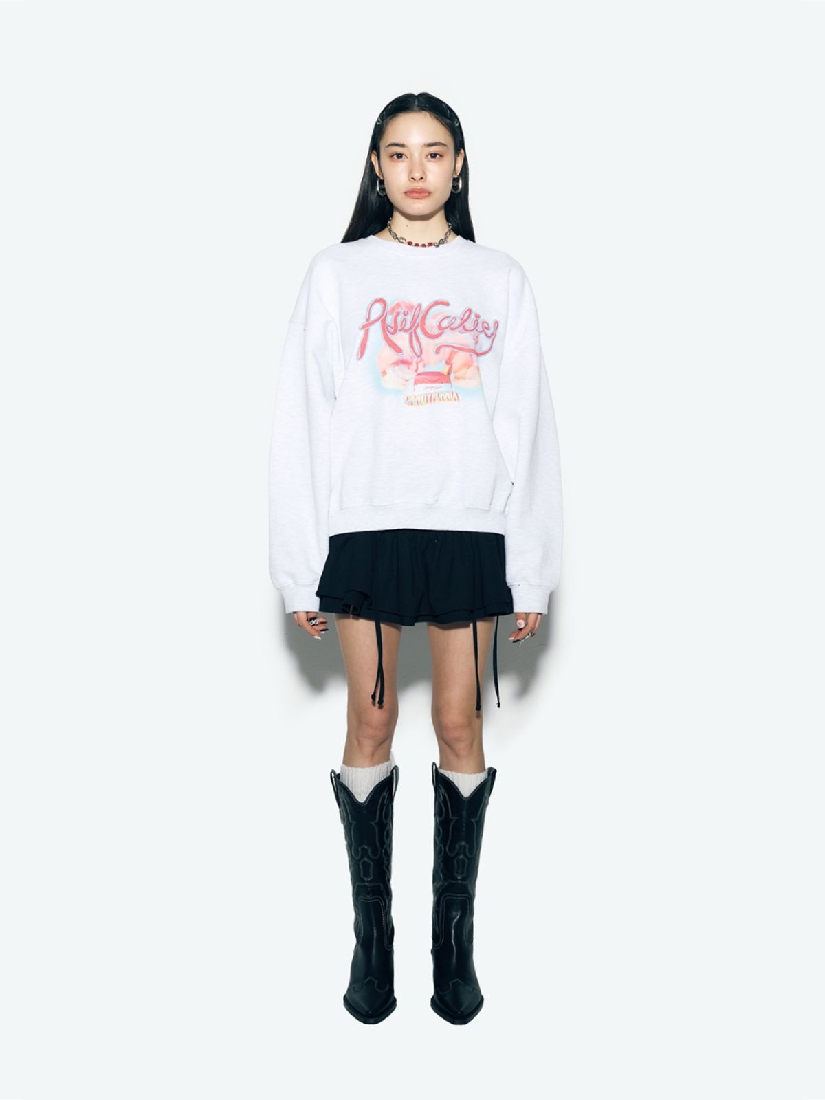 에즈이프 캘리(ASIF CALIE) CANDYFORNIA SWEATSHIRT WHITEMELANGE