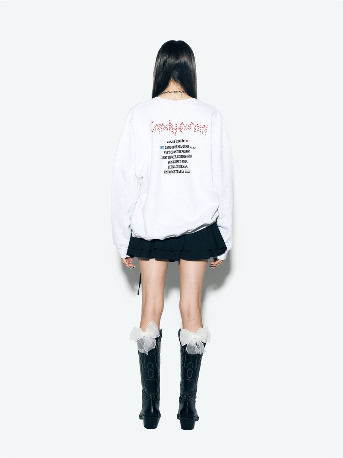 에즈이프 캘리(ASIF CALIE) CANDYFORNIA SWEATSHIRT WHITEMELANGE