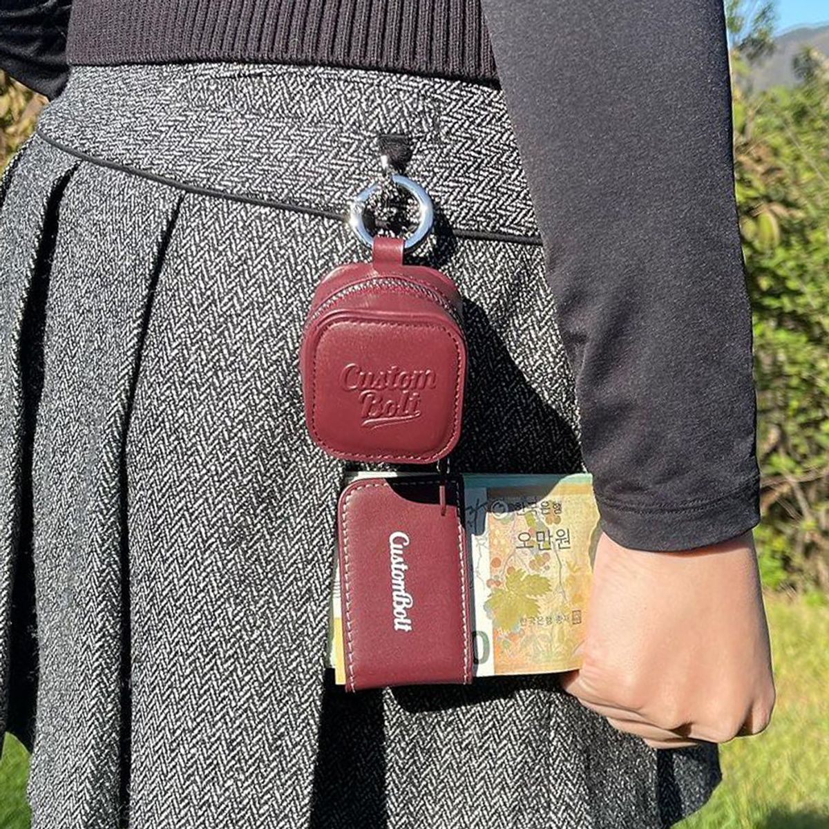 커스텀볼트(CUSTOMBOLT) 머니클립＋큐브 볼케이스 와인 세트