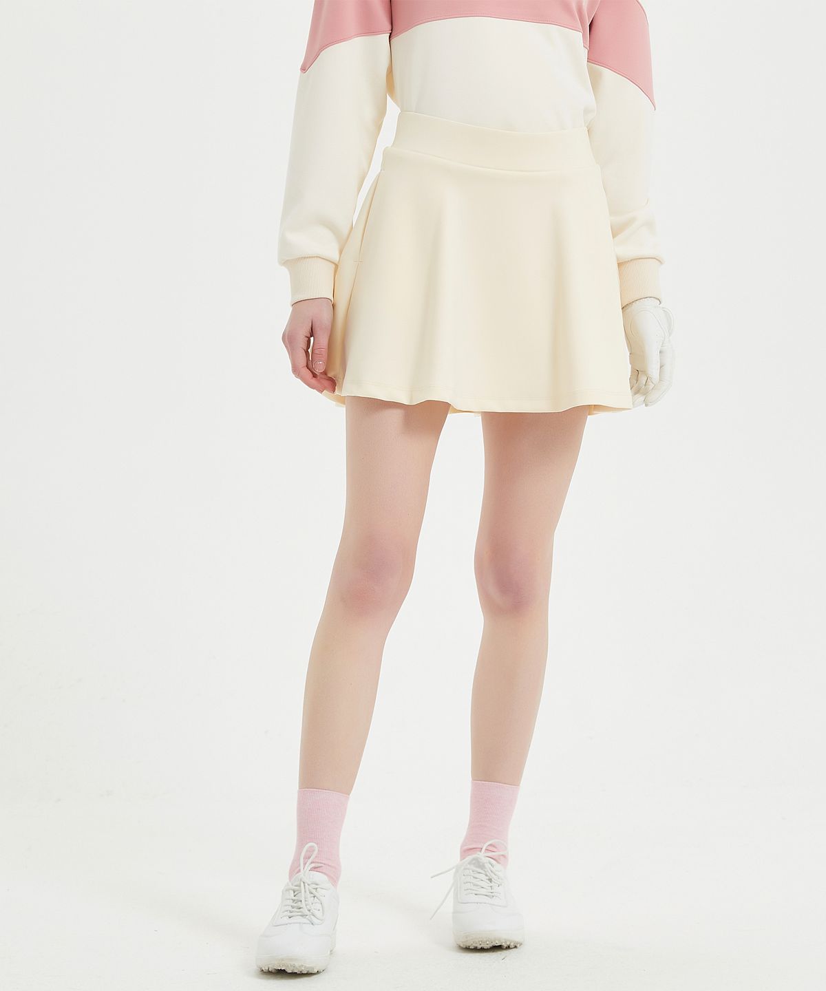 이파르카(E.PARCA) 로제 와펜 플레어 스커트