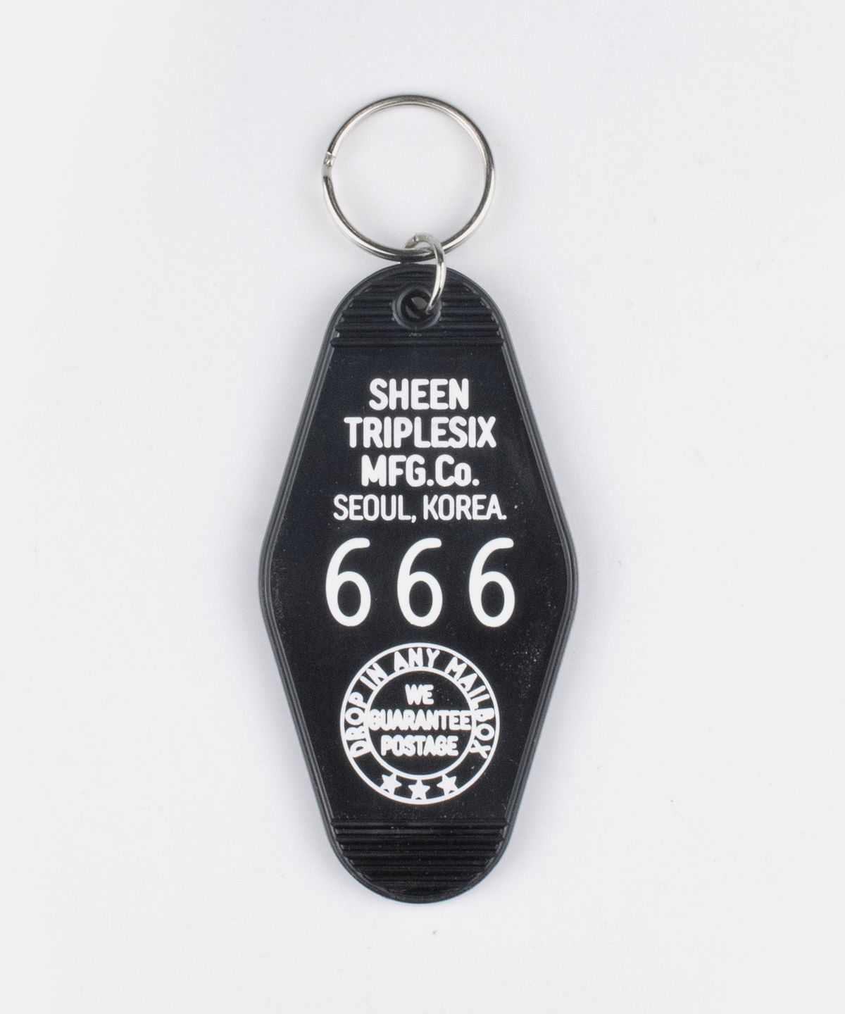 신트리플식스(SHEEN666) 룸 666 모텔 키 홀더 옐로우/화이트