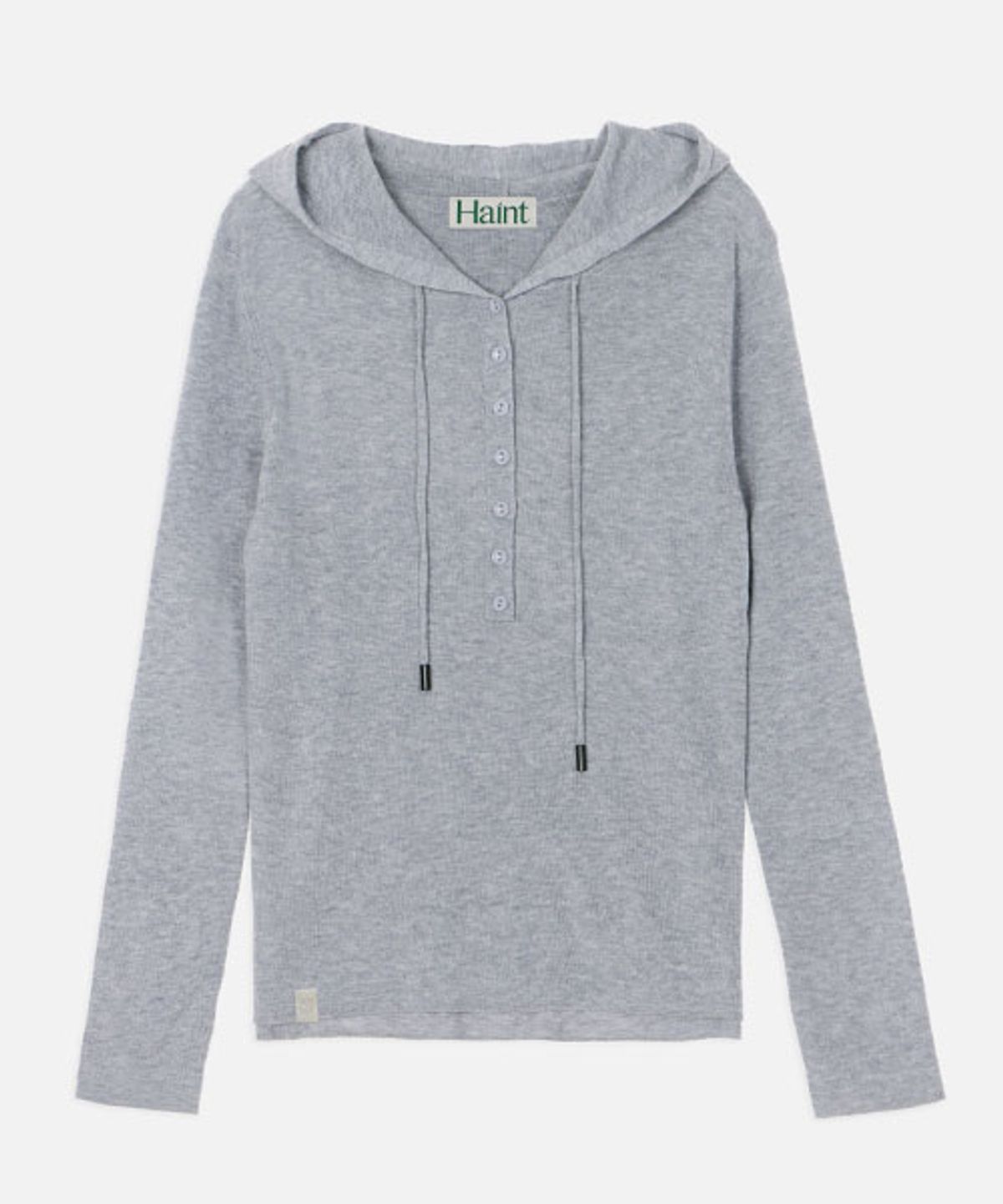 헤인트(HAINT) BLURRY BUTTON HOODIE KNIT_3COLORS_GRAY