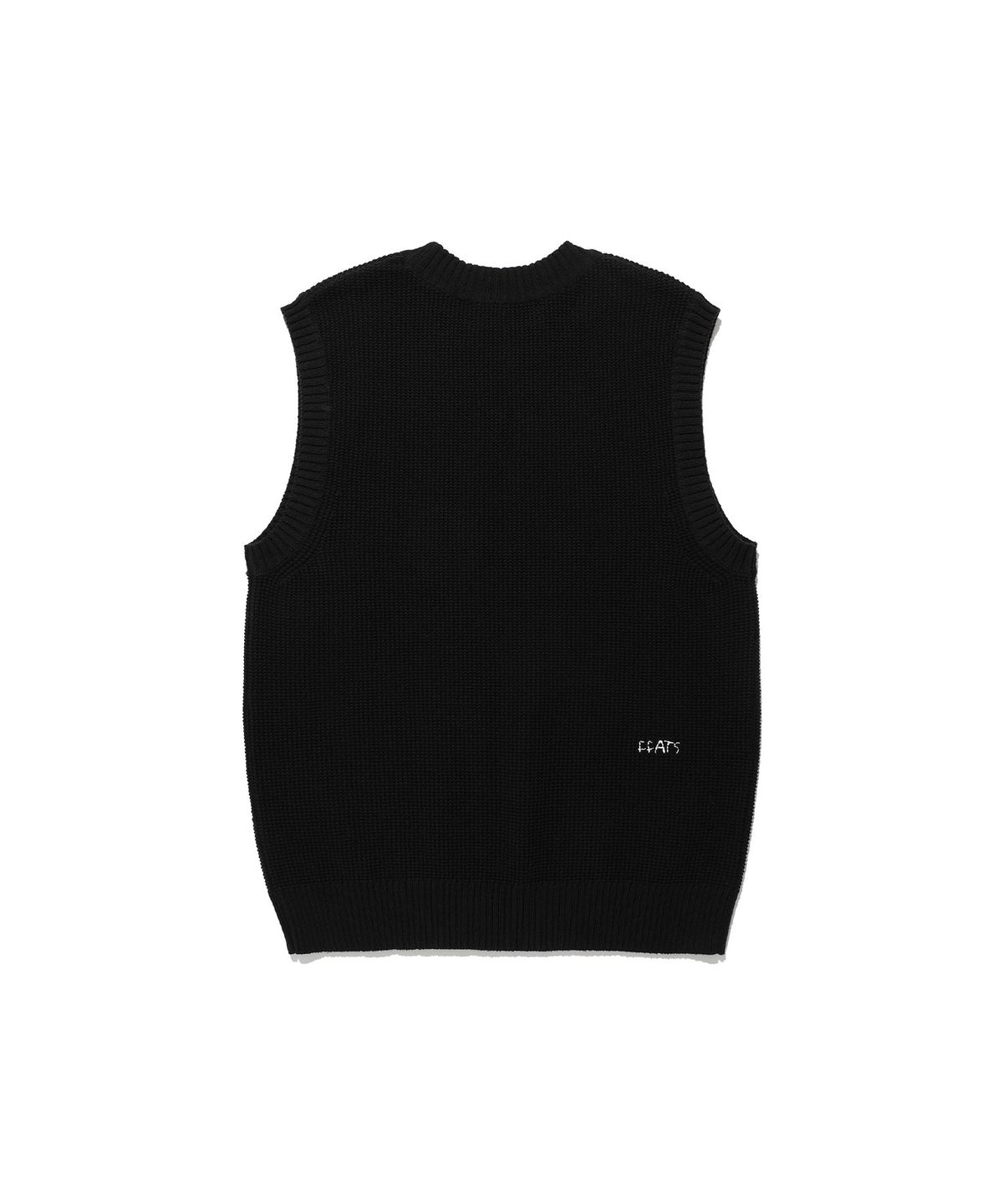 나이스고스트클럽(NICEGHOSTCLUB) FFATS WAFFLE KNIT VEST_BLACK(NG2ESUK681A)