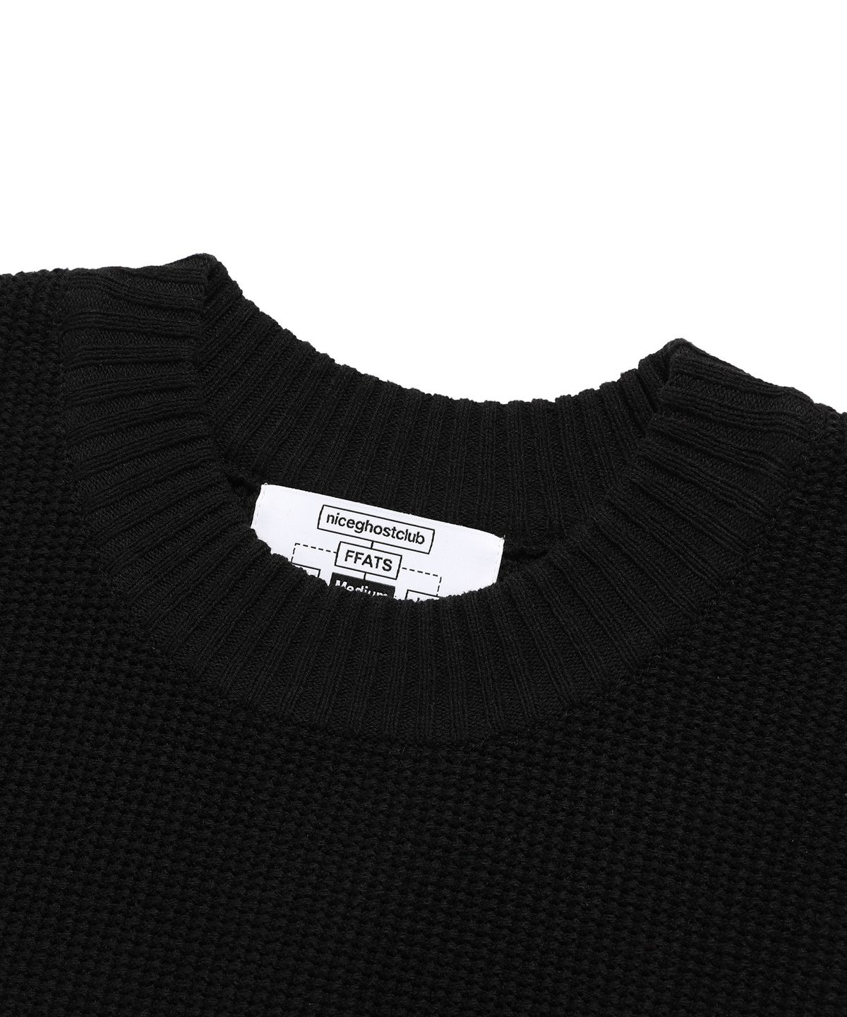 나이스고스트클럽(NICEGHOSTCLUB) FFATS WAFFLE KNIT VEST_BLACK(NG2ESUK681A)
