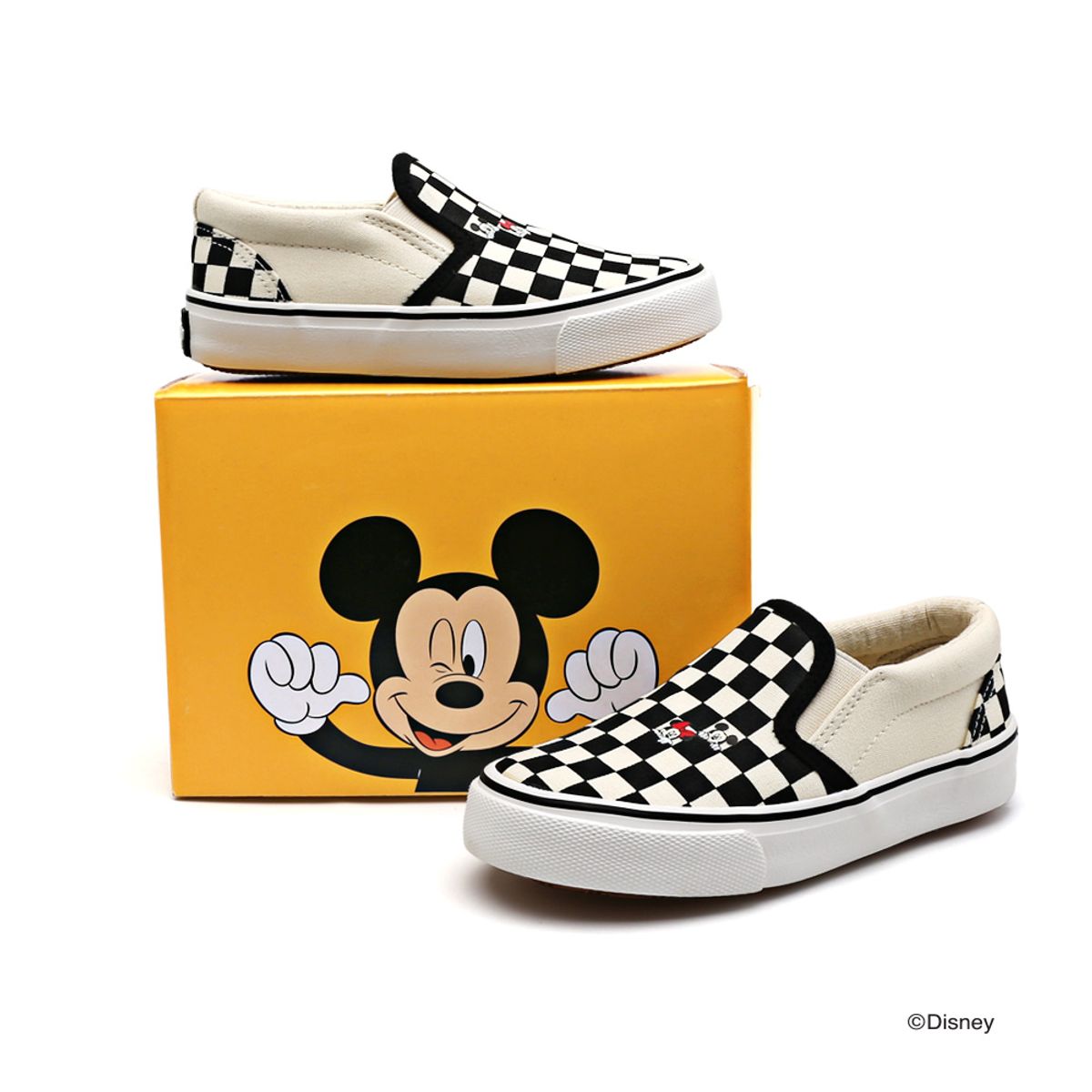 디즈니 키즈(DISNEY KIDS) 미키마우스 체크 키즈 슬립온