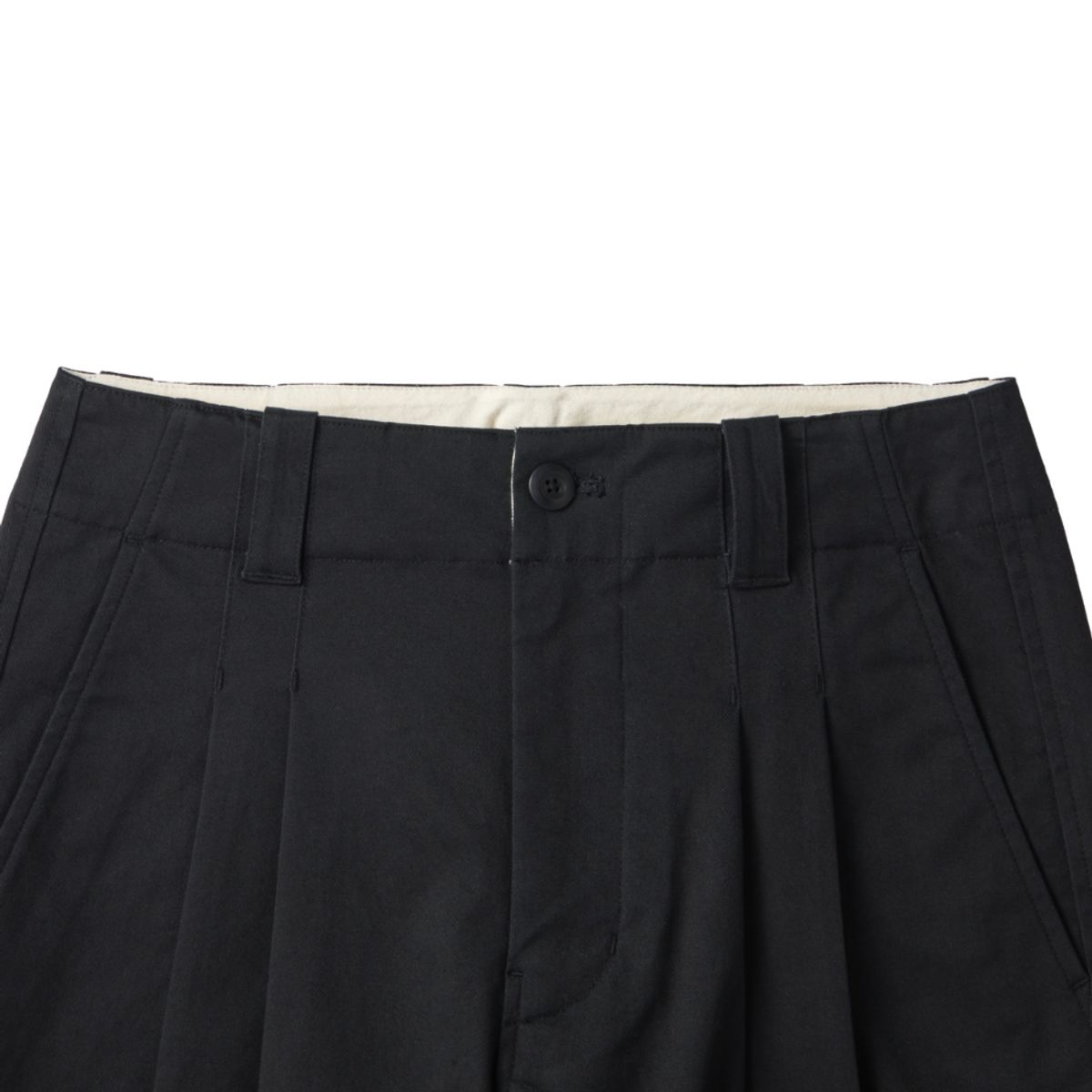 브롬톤 런던(BROMPTON LONDON) W TWO TUCK WIDE TROUSERS - BLACK (P241WPT602)