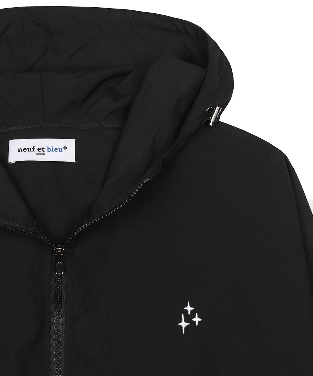 누프에블루(NEUFETBLEU) NEB windbreaker hoody jacket (black)