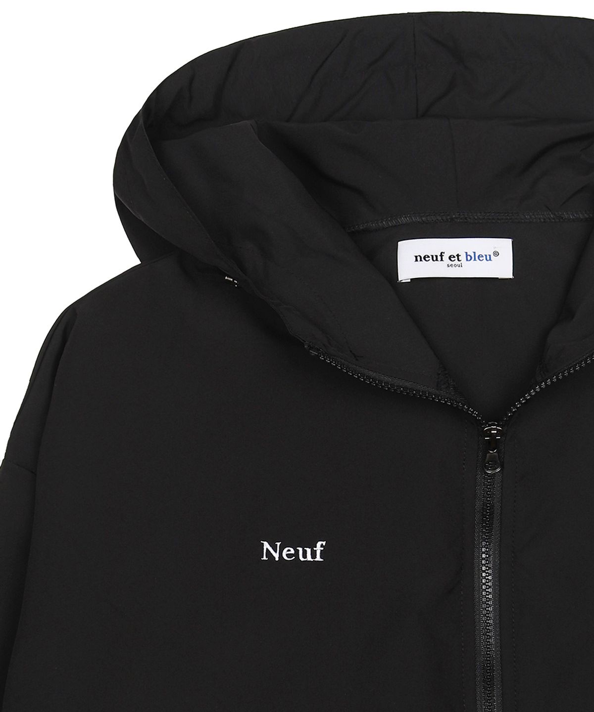 누프에블루(NEUFETBLEU) NEB windbreaker hoody jacket (black)