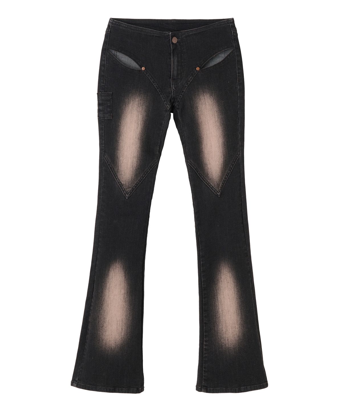 배디(BADEE) Cut-Out Flared Pants Brown/Black