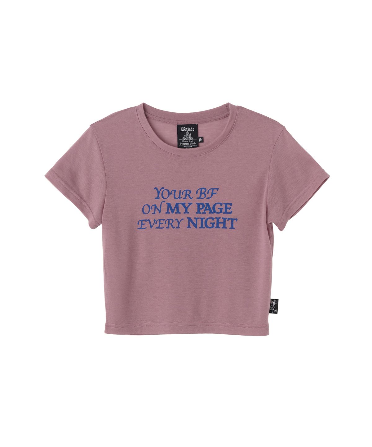 배디(BADEE) Lettering Crop Top Dusty Pink