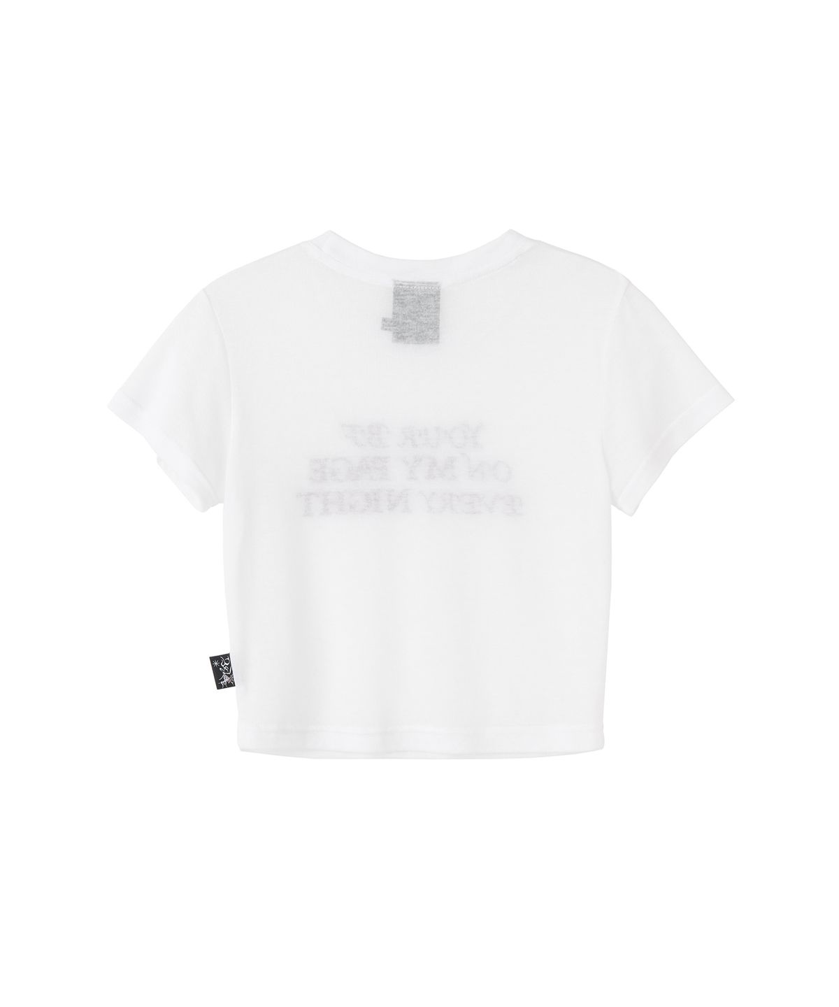 배디(BADEE) Lettering Crop Top White