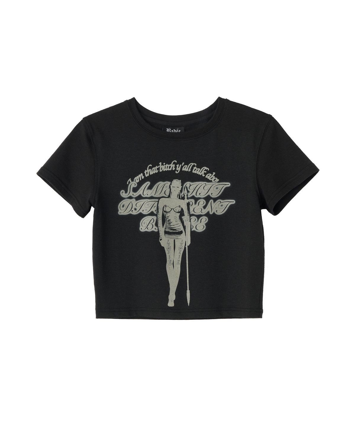 배디(BADEE) Queen Of Dawn Crop Top Black