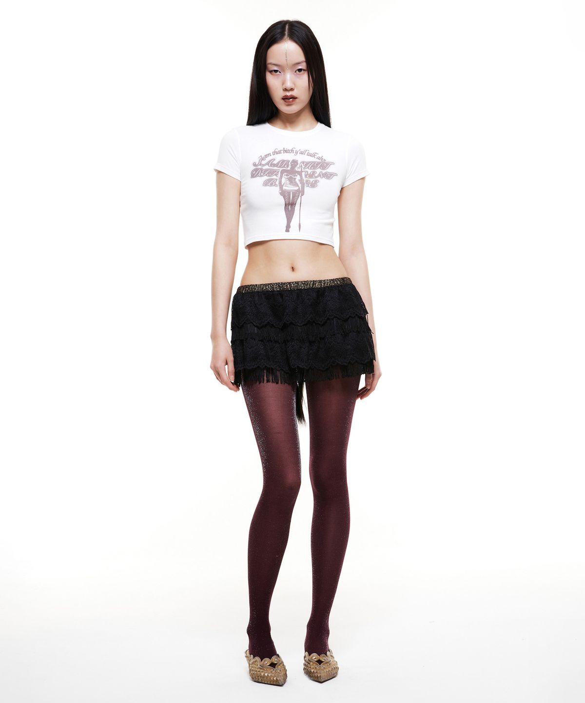 배디(BADEE) Queen Of Dawn Crop Top White