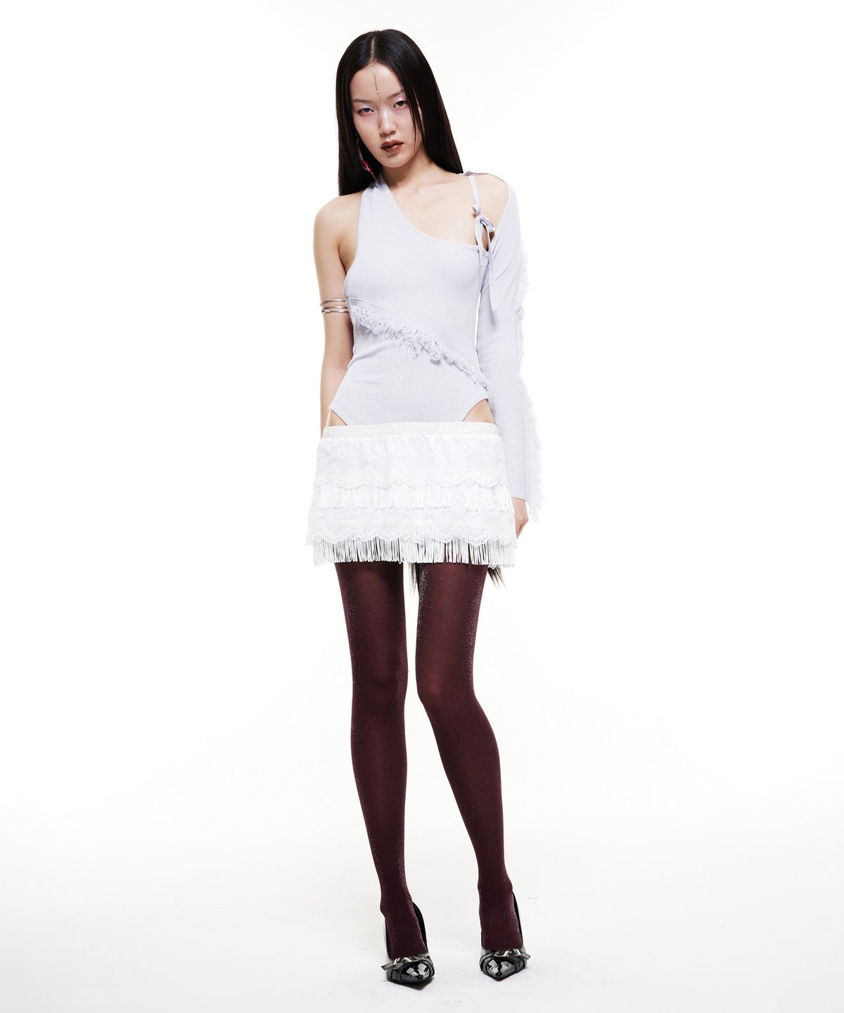 배디(BADEE) Fringe Body Suit Pale Purple