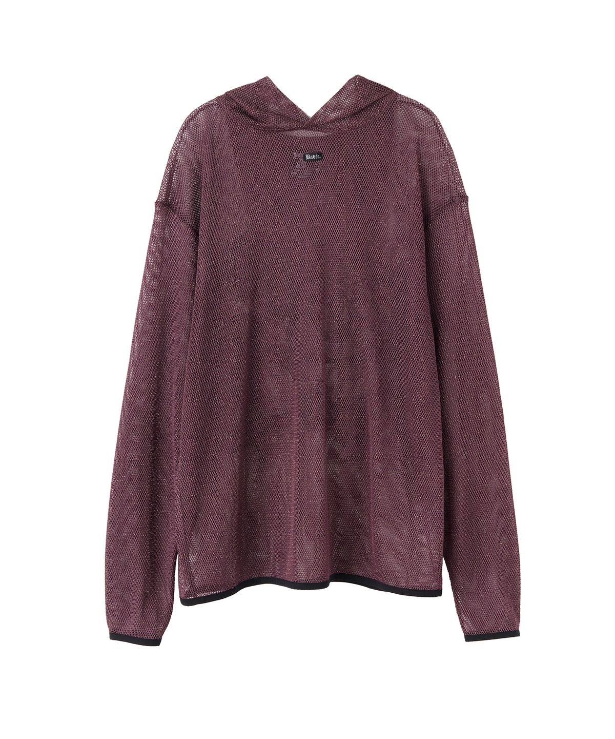 배디(BADEE) Mesh Boxy Hoodie Deep Purple