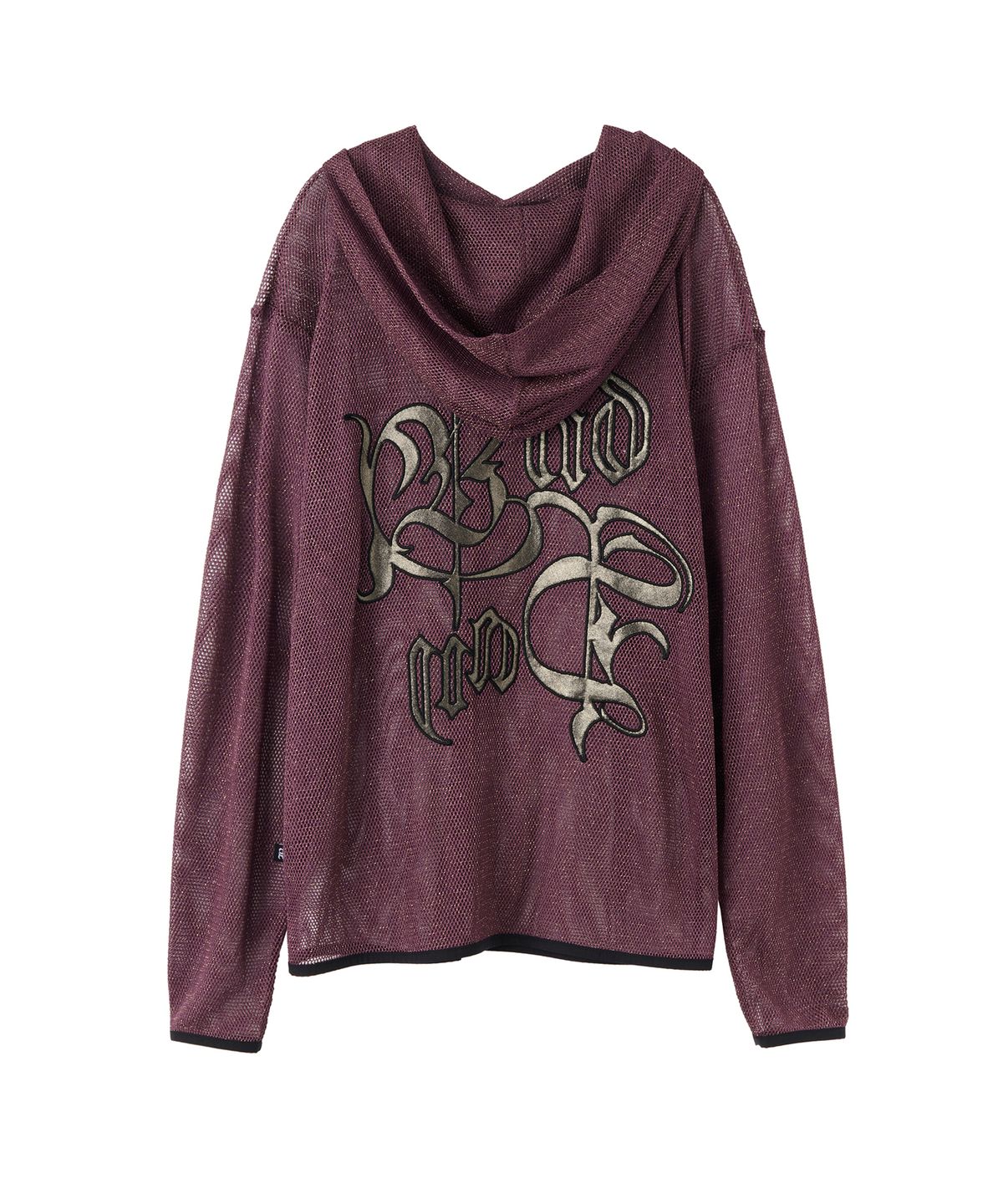배디(BADEE) Mesh Boxy Hoodie Deep Purple