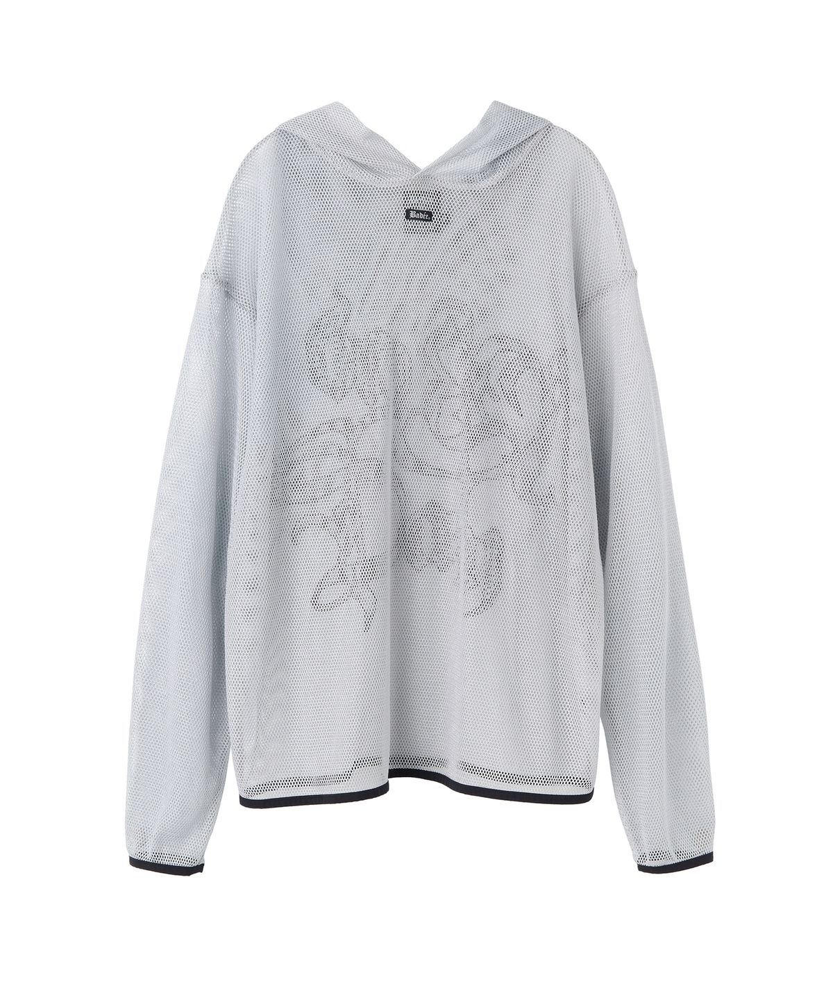 배디(BADEE) Mesh Boxy Hoodie Silver