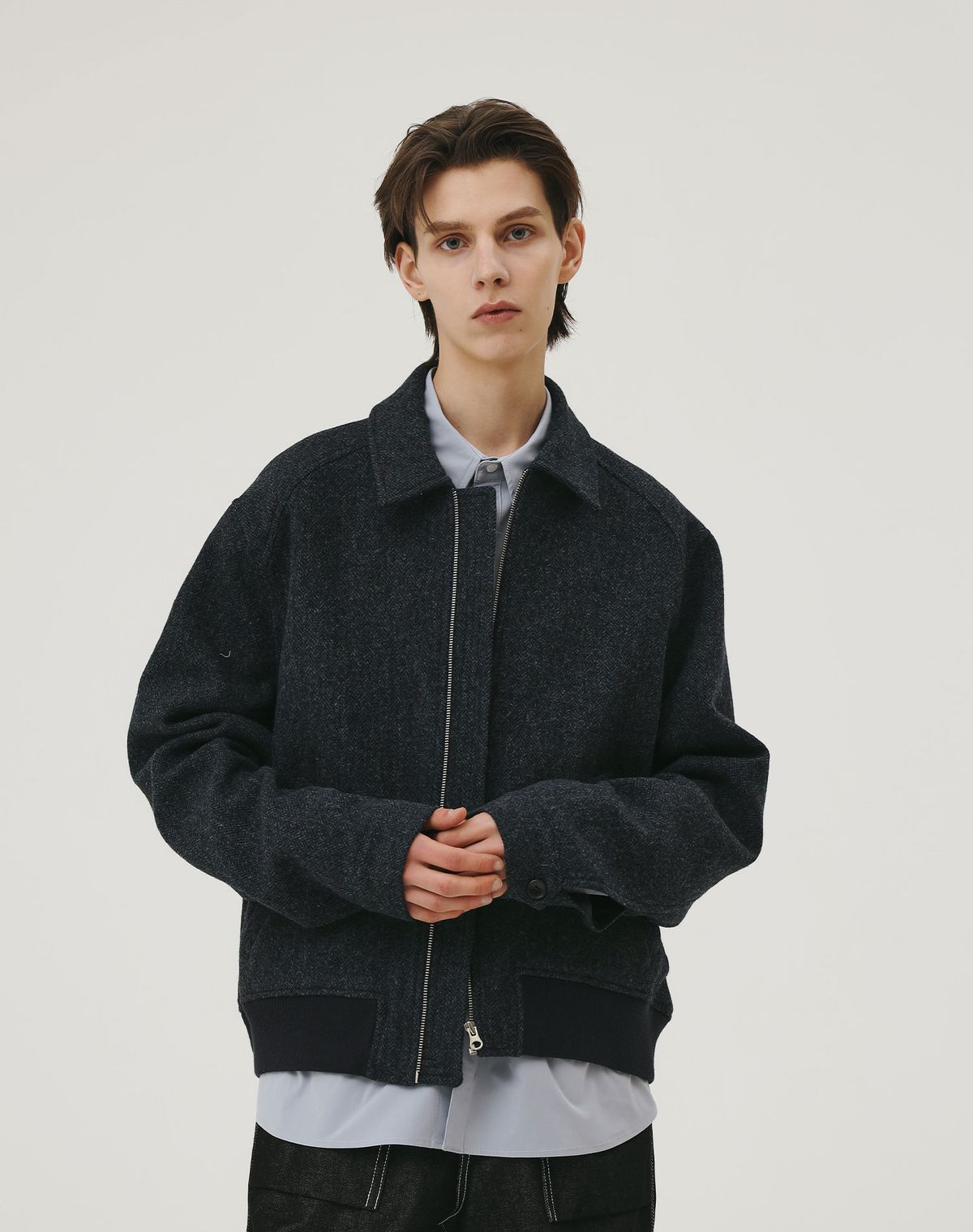 지에마르(GIEMAR) WOOL BLOUSON BLUE