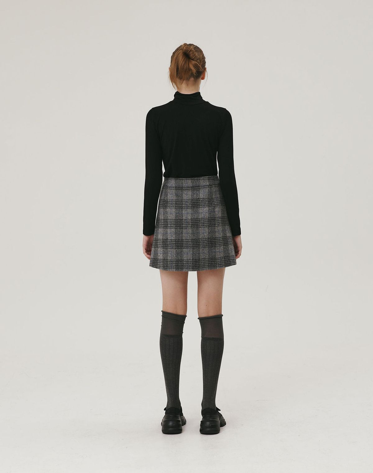 지에마르(GIEMAR) CLASSIC WOOL SKIRT GRAY CHECK