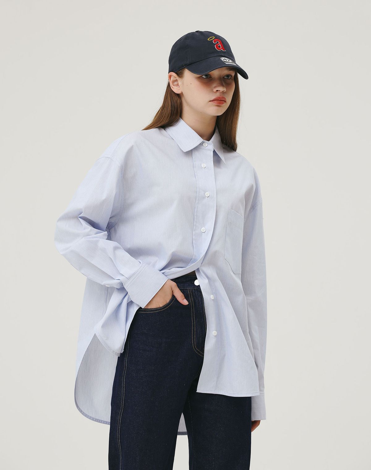 지에마르(GIEMAR) OVERSIZED STRIPE SHIRTS