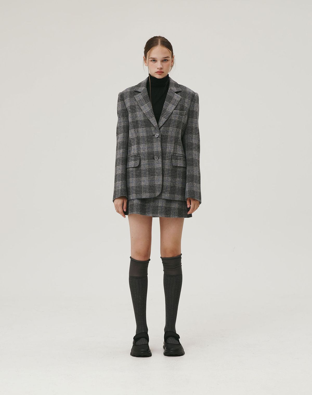 지에마르(GIEMAR) CLASSIC WOOL JACKET GRAY CHECK