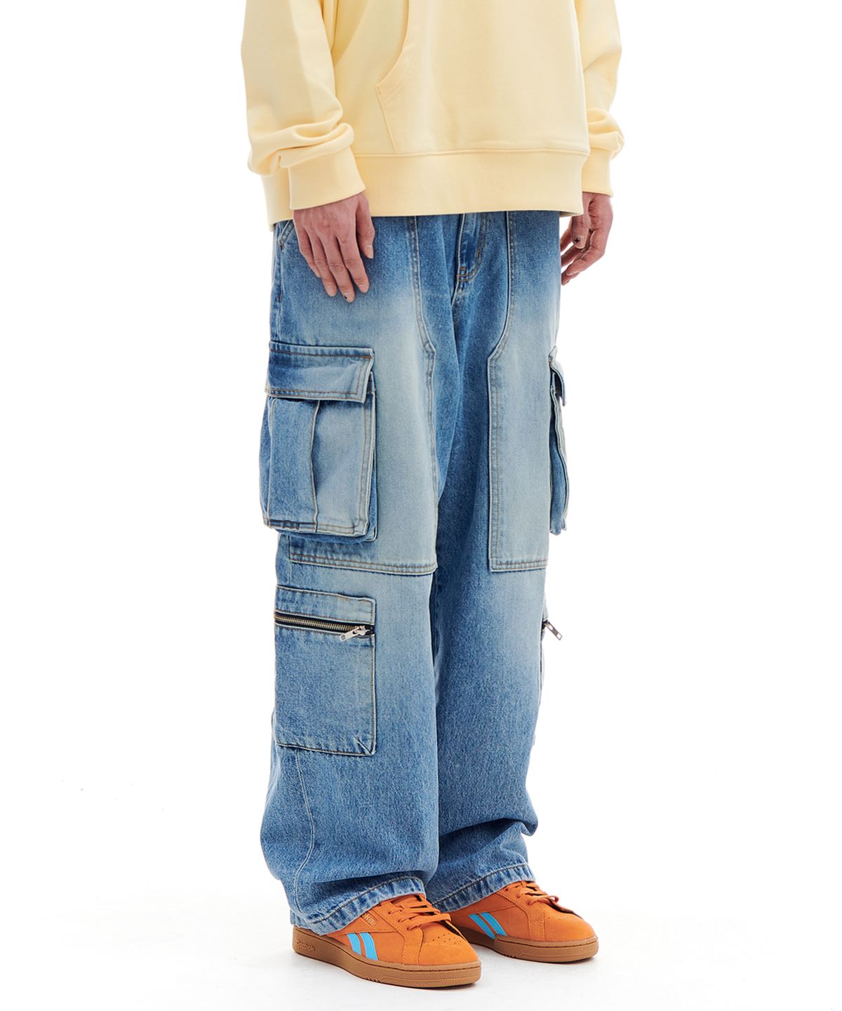 아카이브 볼드(ARCHIVE BOLD) MULTI POCKET DENIM PANTS (LIGHT BLUE)
