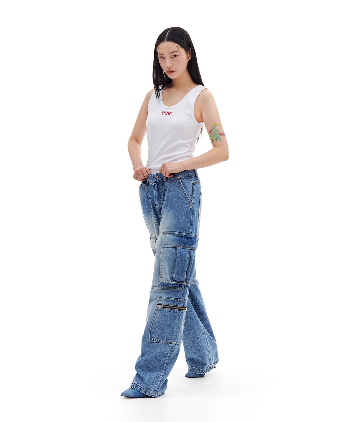 아카이브 볼드(ARCHIVE BOLD) MULTI POCKET DENIM PANTS (LIGHT BLUE)