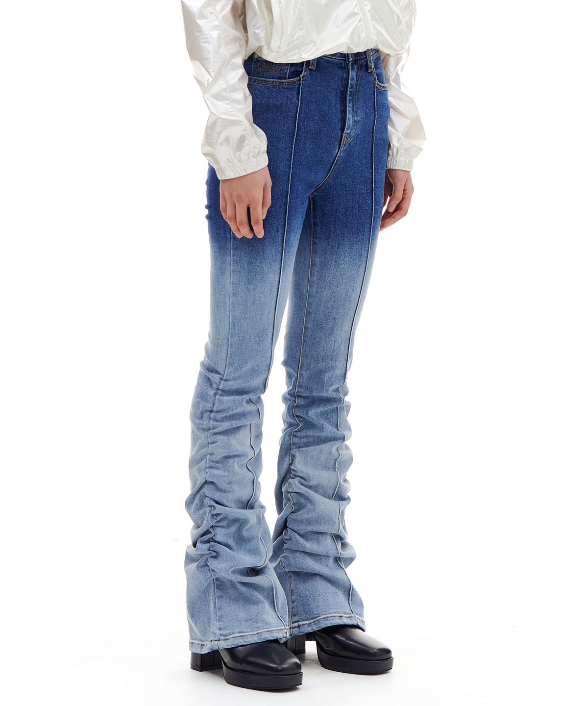 아카이브 볼드(ARCHIVE BOLD) BOOTSCUT SHIRRING DENIM PANTS (BLUE)
