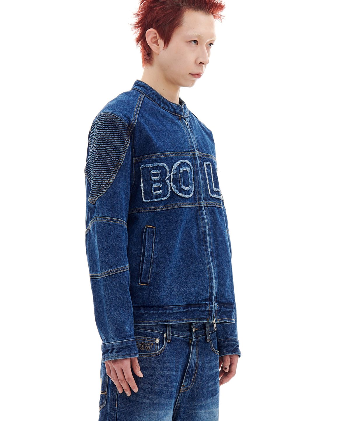 아카이브 볼드(ARCHIVE BOLD) BIKER DENIM ZIP JACKET (BLUE)