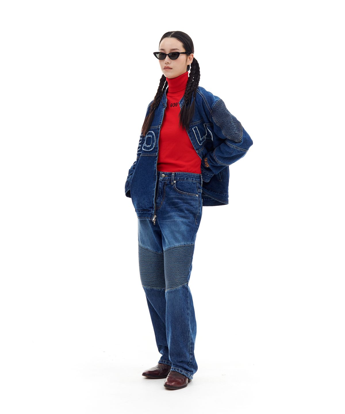 아카이브 볼드(ARCHIVE BOLD) BIKER DENIM ZIP JACKET (BLUE)